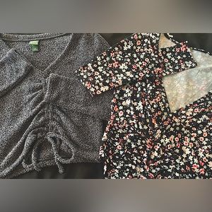 2 Long Sleeve Crop Top